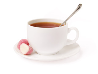 White cup of tea