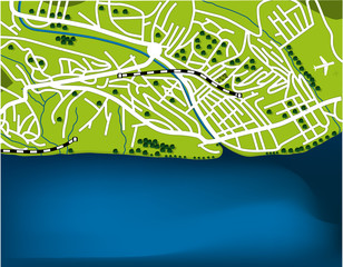 Cartoon map of Sochi, Russia