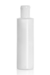 White plastic cosmetic bottle