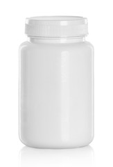 White Medical Drugs Tablets Capsules Plastic Bottle