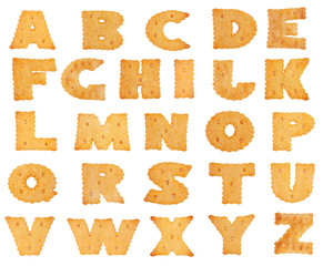Letters of the alphabet in the form of a cookie
