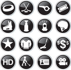 Hockey game icon set