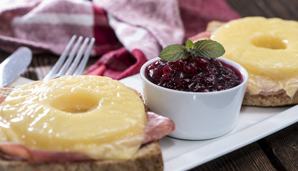 Hawaiian Toast on a plate