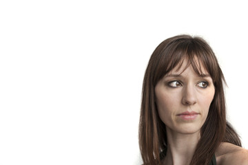 Fototapeta premium Beautiful Young Woman with Brown Hair and Eyes
