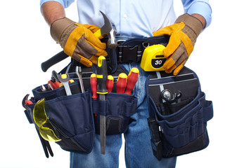 Worker with a tool belt.