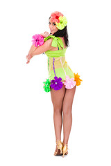 beautiful carnival dancer woman dancing