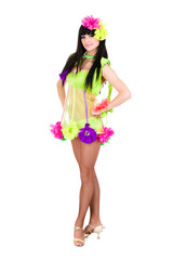 beautiful carnival dancer woman dancing