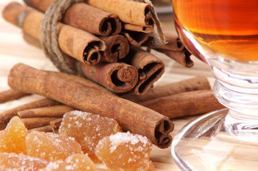 cinnamon, tea and ginger