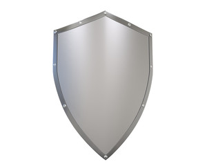 Metal Shield Isolated on White Background