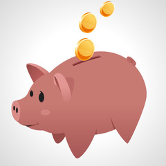 piggy bank and coins