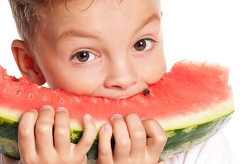 Boy with watermelon