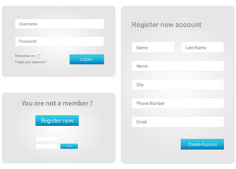 login and register web form