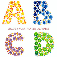 Colorful funny paint alphabet