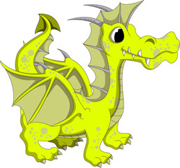 Cute yellow dragon cartoon
