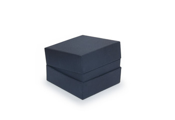 Black gift box isolated on white