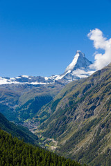 The Zermatt valley in Switzerland