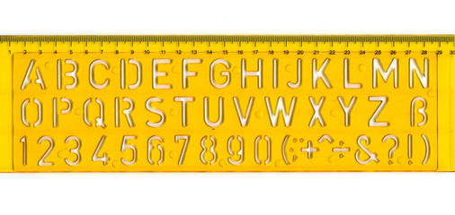 Letters, numbers and punctuation marks