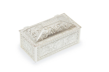 silver jewelry box isolated on white