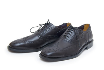 The black man's shoes isolated on white background.