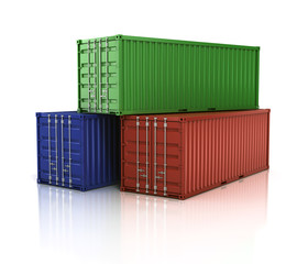 Fototapeta premium stack of freight containers