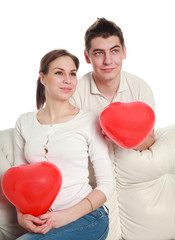 Conceptual portrait of a young couple in love