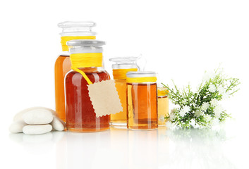 Medicine bottles isolated on white