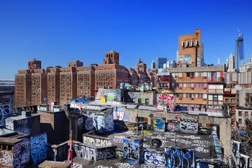Crédence de cuisine en verre imprimé New York Graffiti Rooftops in New York City