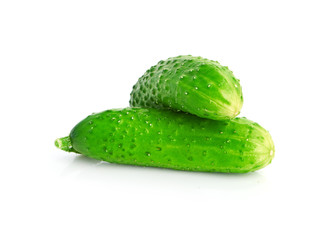 green cucumbers  isolated on white background