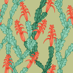 Seamless pattern with flowers of pink  Christmas Cactus. Eps10 - 51772483