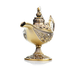 Aladdin magic lamp isolated on white