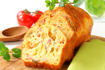 Savory ham and olive cake