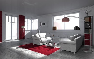 Wohndesign - modern wohnen in rot
