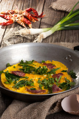 omlette with organic vegetables