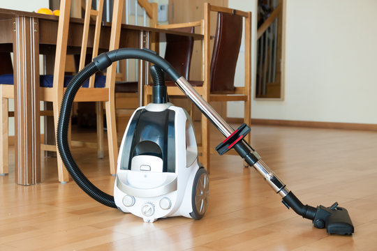 vacuum cleaner on  parquet