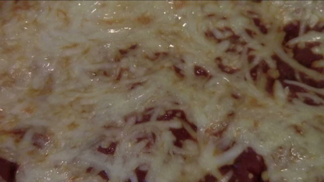 Pan of Cooked Lasagna Zoom Out
