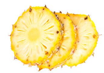Three Slices of Ripe Pineapple