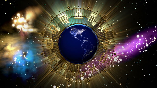 Golden Astrology Zodiac Signs and Planet Earth