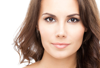 Naklejka premium Portrait of beautiful woman, on white