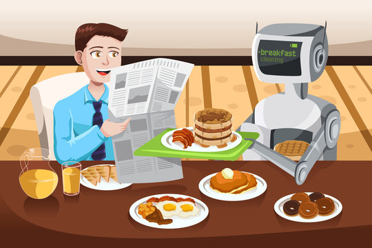 Robot serving breakfast