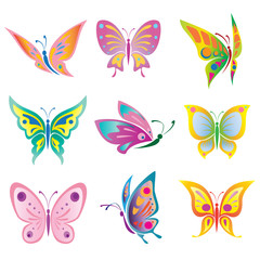 Vector set of a beautiful  butterfly - 51778809
