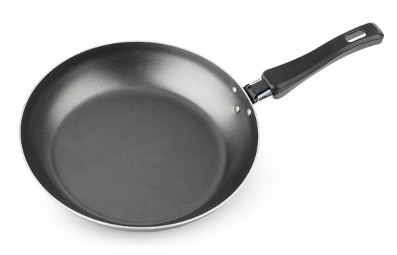 Frying pan isolated on white with clipping path
