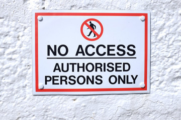 No access sign.
