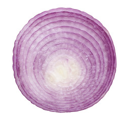 red onion portion on white