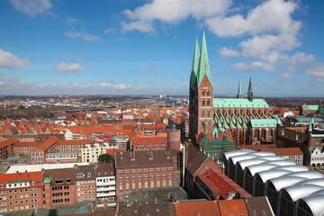 Fototapeta premium Old center of Lubeck, Schleswig-Holstein, Germany,