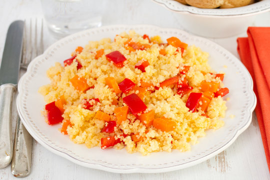 couscous with carrot and red pepper