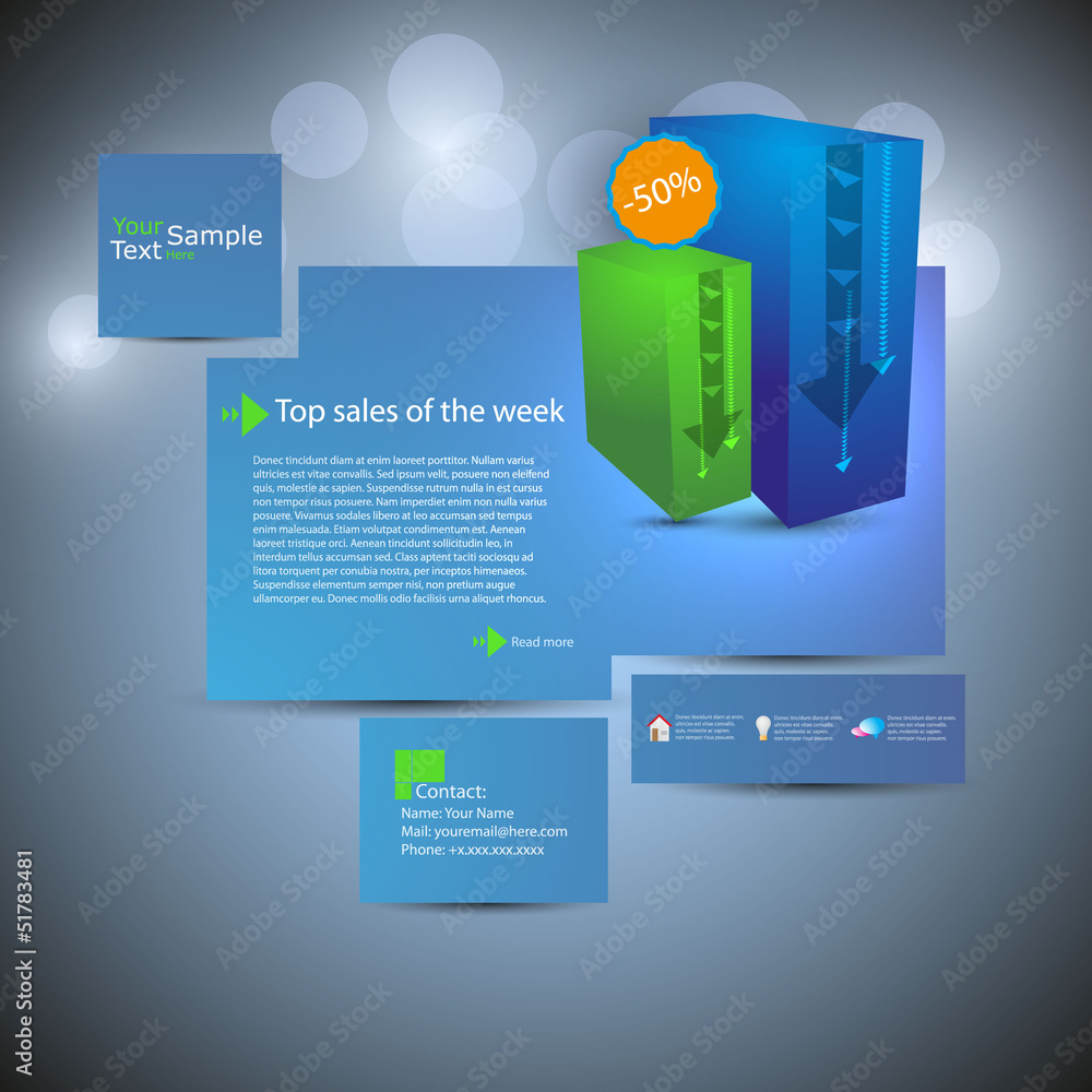 Poster abstract minimal shop web page template