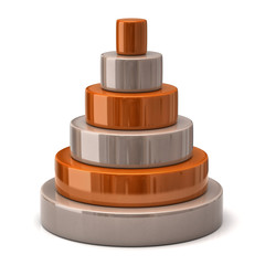 Layer orange pyramid