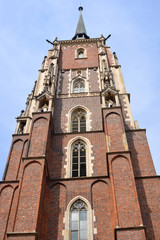 Fototapeta na wymiar wieża katedry we Wrocławiu