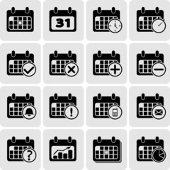 Black calendar events icon