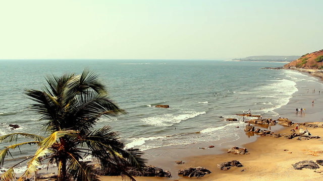 India Goa Vagator beach February 20, 2013. Seaside panorama